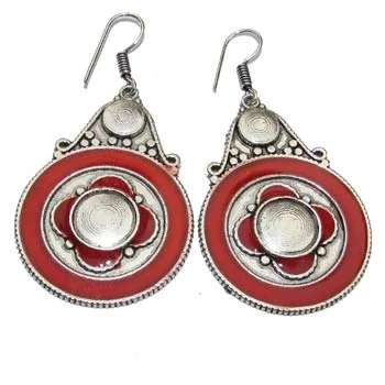 Bamboo style earrings-Size 52x36mm Per pair Pack Nepali Earrings,