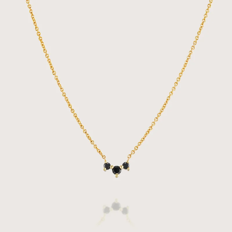 Solid link necklaces-Frida Necklace with Black Diamonds