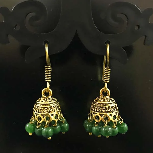 Shiny pearl earrings-High Quality Indian Made Oxidized Jhumka Earring Sold by per Pair Pack