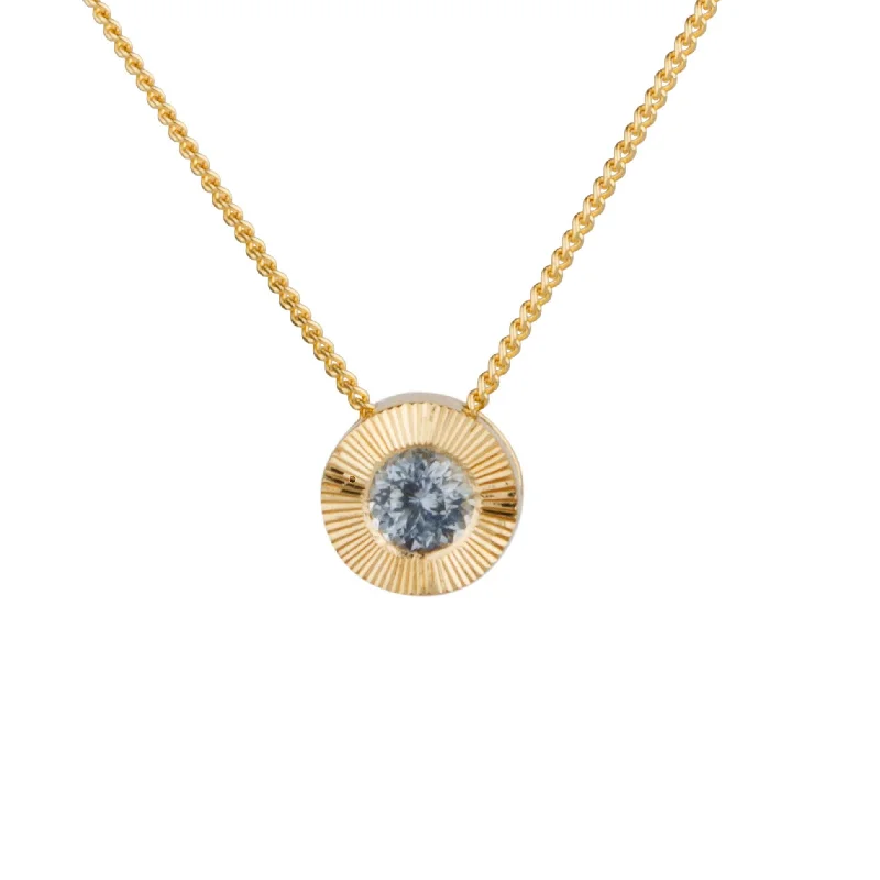 Alloy metal necklaces-Light Blue Montana Sapphire Large Aurora Necklace in Yellow Gold