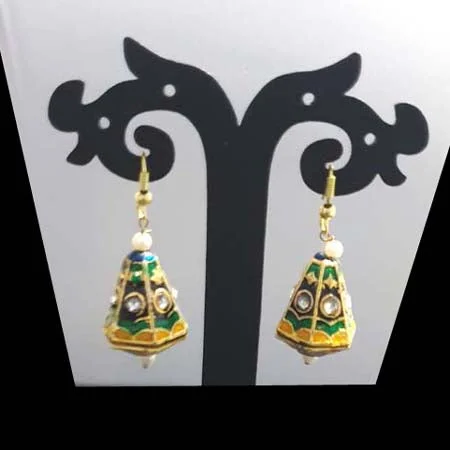 Rose motif earrings-Kundan Earrings Fashion Jewellery