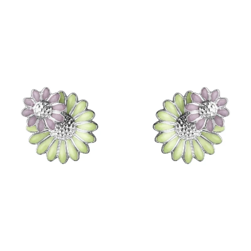 Daisy x Stine Goya Silver, Green & Pink Earrings