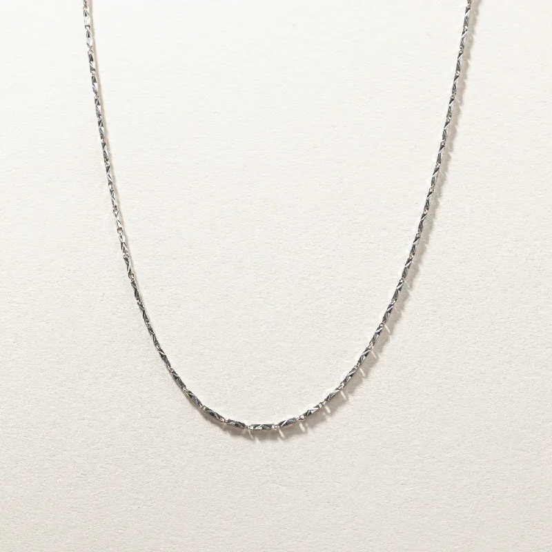 Heavy bib necklaces-Platinum Textured Chain | 16"|