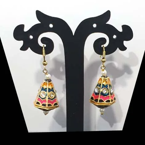 Thin hoop earrings-Kundan Earrings Fashion Jewellery