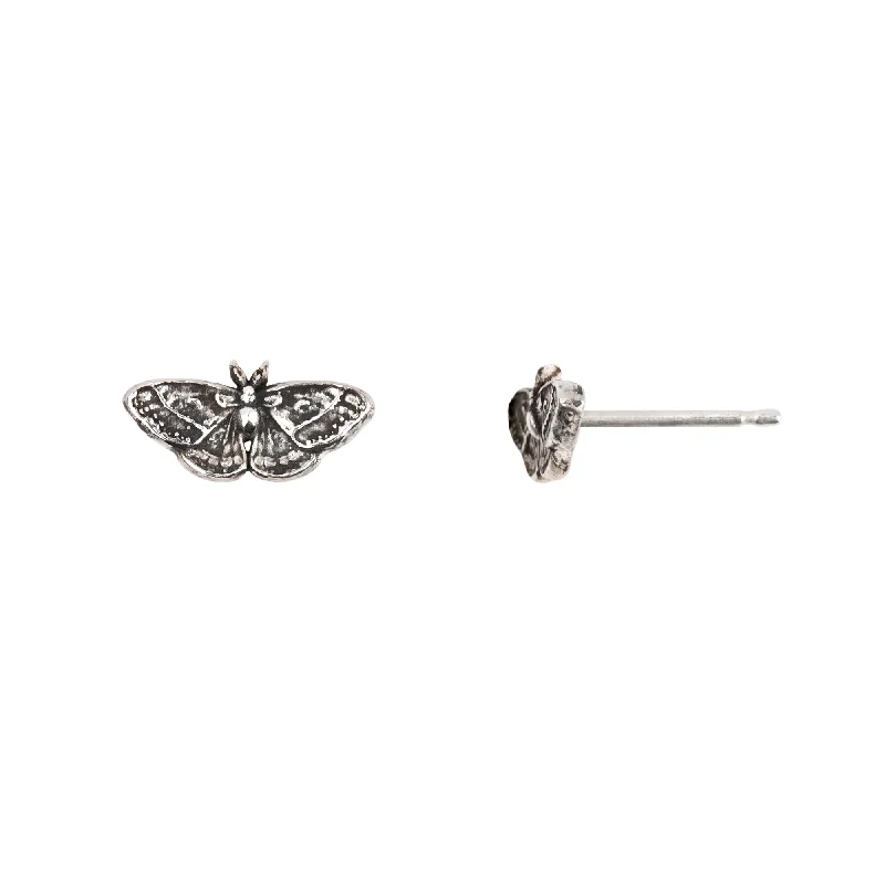 Sleek art earrings-Moth Stud