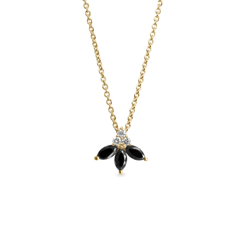 Firm chain necklaces-Jeanne Poisson Necklace Black Diamonds