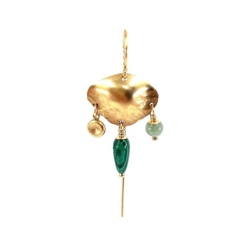 Greta 14K Goldfilled Earring w. Malachite & Jade