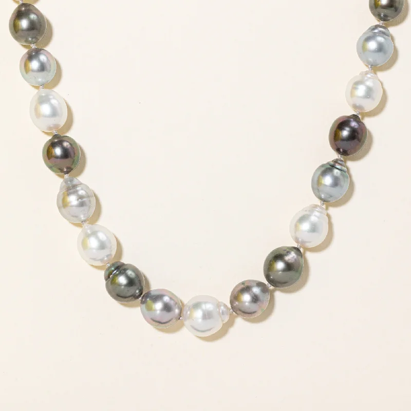 Twist knot necklaces-Multi Colour Pearl Necklace | 18" |