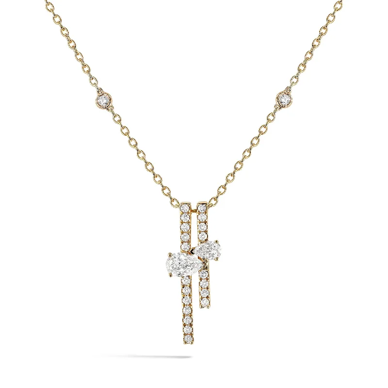 Bold art necklaces-Robert Irwin Couture Paradox 2-Row Balancing Act Diamond Necklace