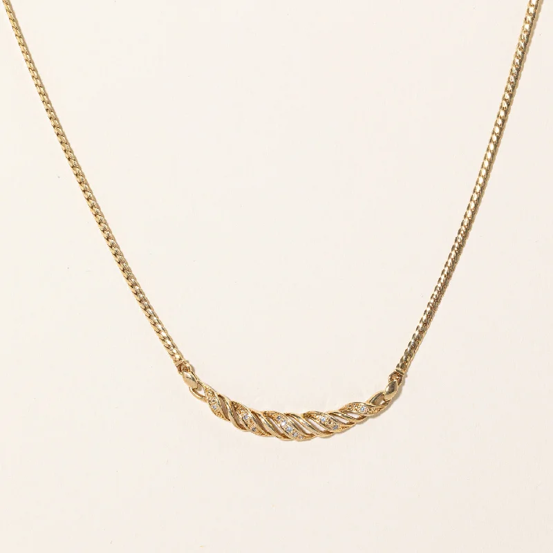 Lunar star necklaces-Diamond Twisted Scoop Pendant Necklace | 0.08ctw | 16" |