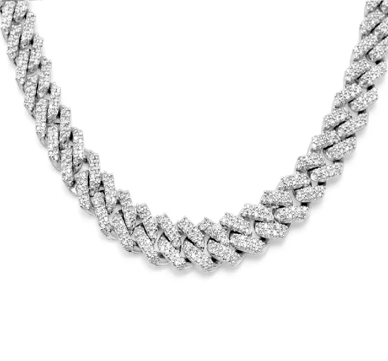 Lunar star necklaces-Moissanite 20mm Cuban Chain Necklace