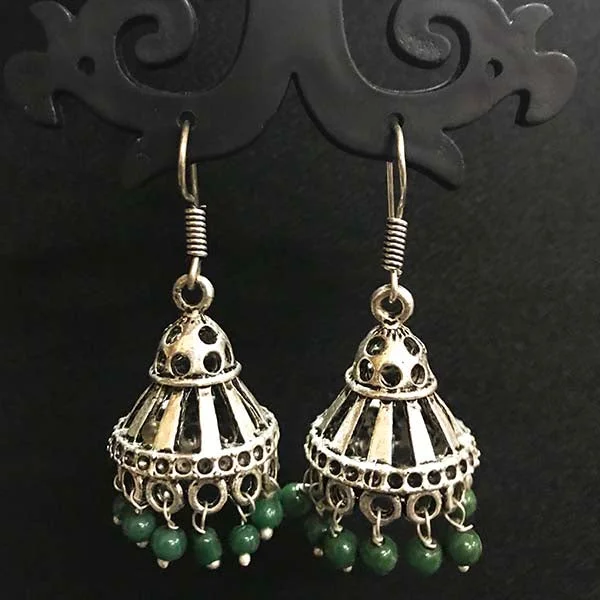 Shiny stud earrings-High Quality Indian Made Big Size Oxidized Jhumka Earring Sold by per Pair Pack