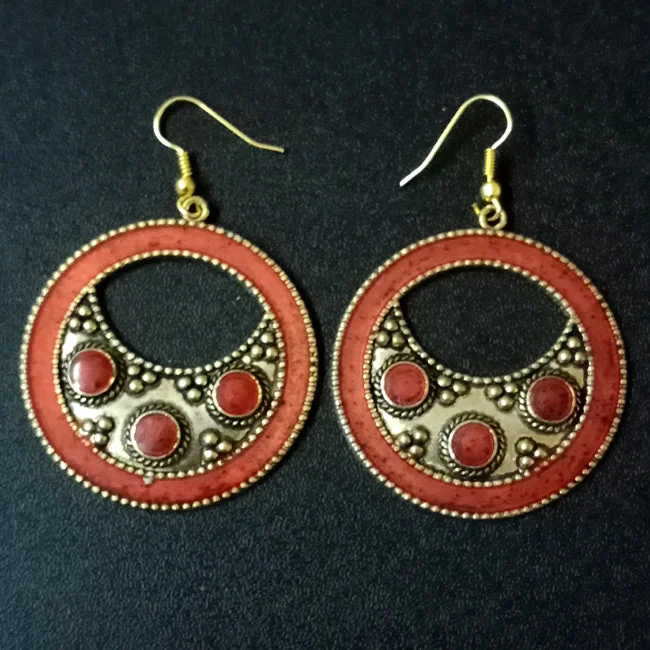 Thick dangle earrings-Size 48x44mm Per pair Pack Nepali Earrings,