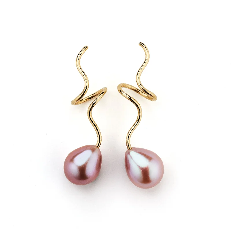 Masika Teardrop 14K Gold Earrings w. Pearls