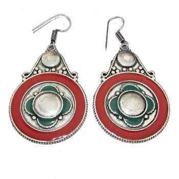 Subtle drop earrings-Size 52x36mm Per pair Pack Nepali Earrings,