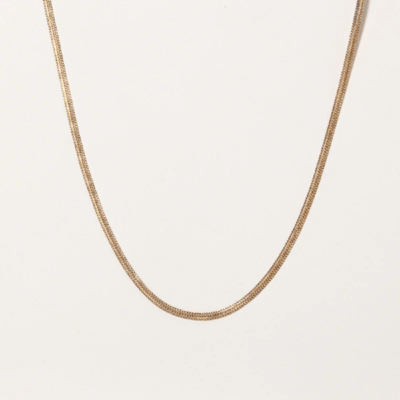 Light wood necklaces-10k Yellow Gold Flat Foxtail Chain | 16" |