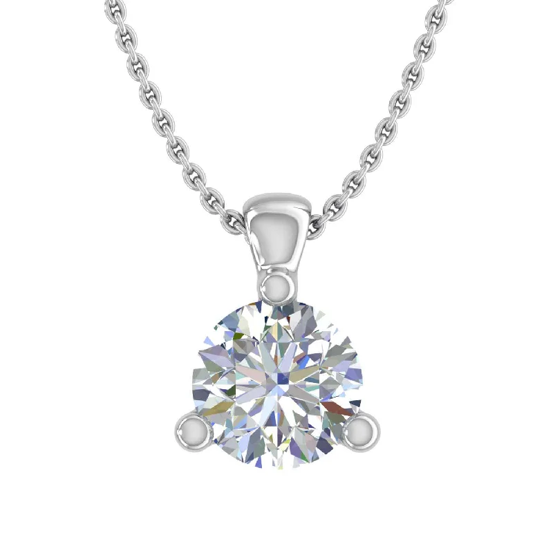 Lustrous pearl necklaces-1/4 Carat 3-Prong Set Diamond Solitaire Pendant Necklace in Gold (with Silver Chain)