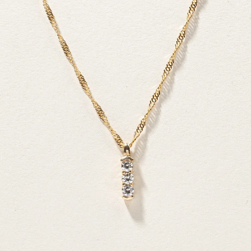 Half moon necklaces-Three Stone Diamond Pendant Necklace | 0.70ctw | 18"|