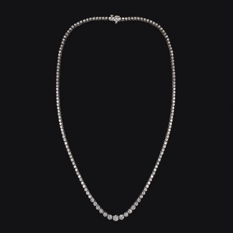 Spinel necklaces-5 CARAT LAB CREATED IDEAL CUT DIAMOND RIVIERA NECKLACE CLASSIC 14k WHITE GOLD