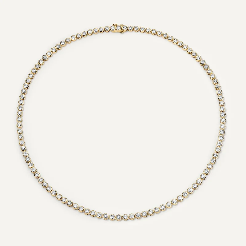 Twist knot necklaces-Round Bezel Tennis