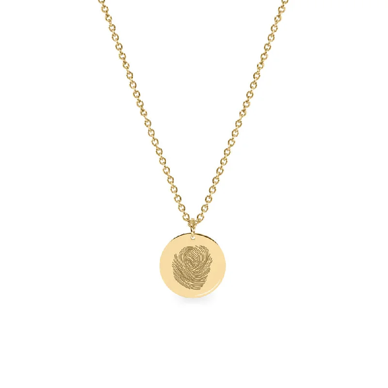 Bold cross necklaces-Chiara Gold Necklace With Fingerprint