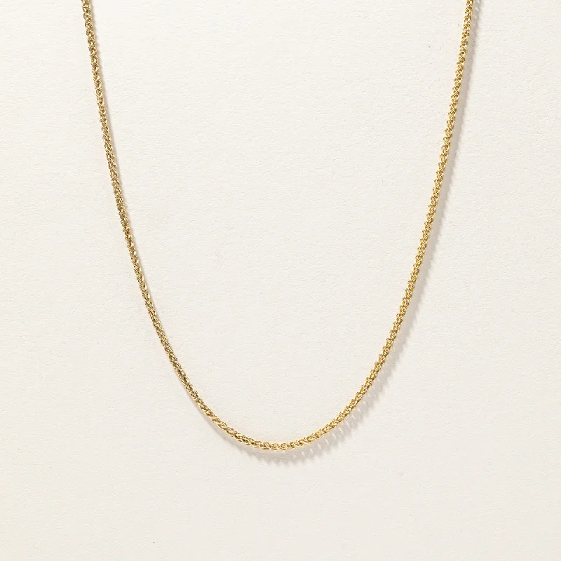 Twin birthstone necklaces-Yellow Gold Wheat Chain | 18"|