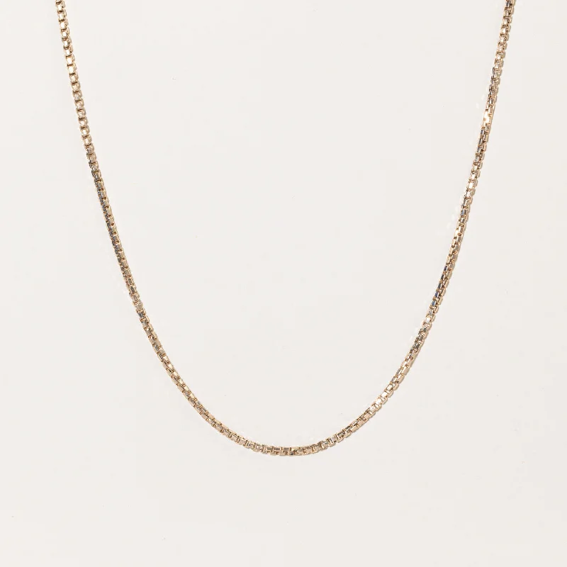 Retro medallion necklaces-10k Yellow Gold Box Link Chain | 24" |