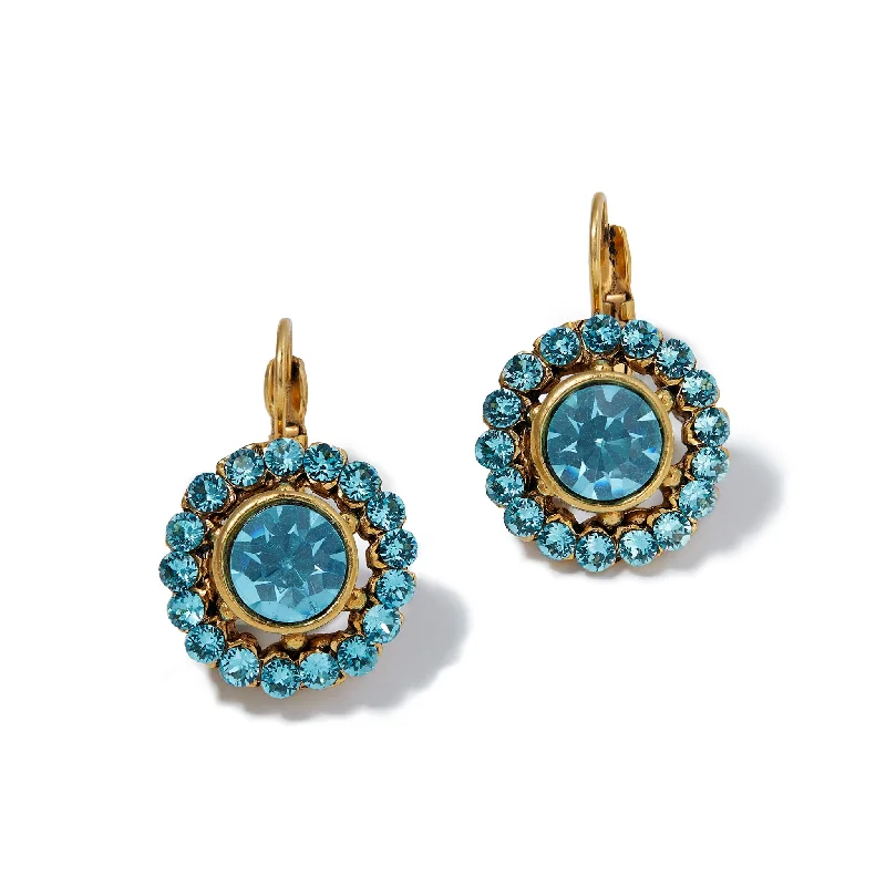 Bright gem earrings-Candela Aqua Blue Drop Earrings