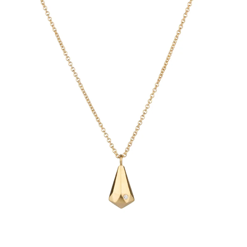 Round drop necklaces-Vermeil and Diamond Crystal Fragment Necklace