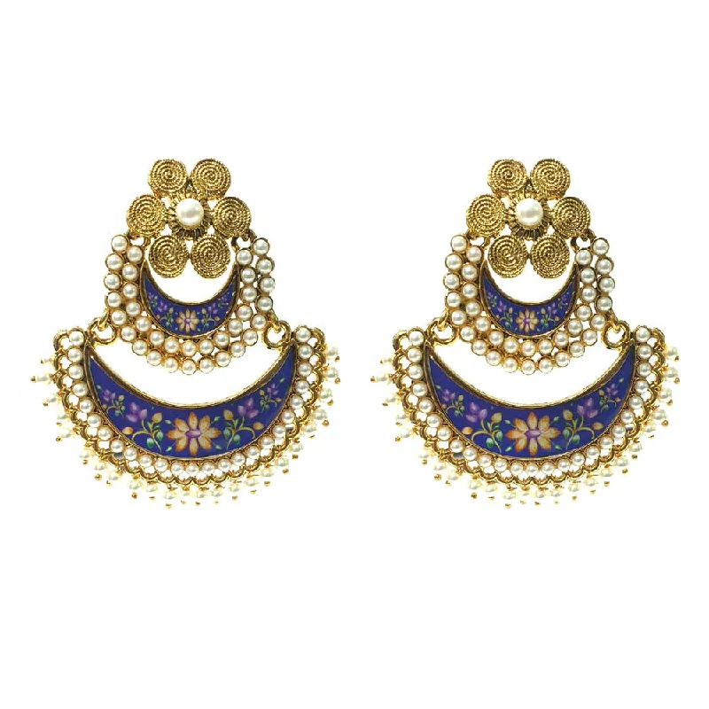 Amethyst stud earrings-FESTIVE COLLECTION' HANDMADE KUNDAN EARRINGS SOLD BY PER PAIR PACK' BIG SIZE 65x55 MM