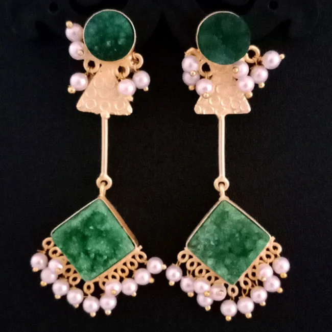 Agate drop earrings-Druzzy''EXCLUSIVE''50-65 mm Hand Crafted Kundan Earrings Sold by per Pair pack