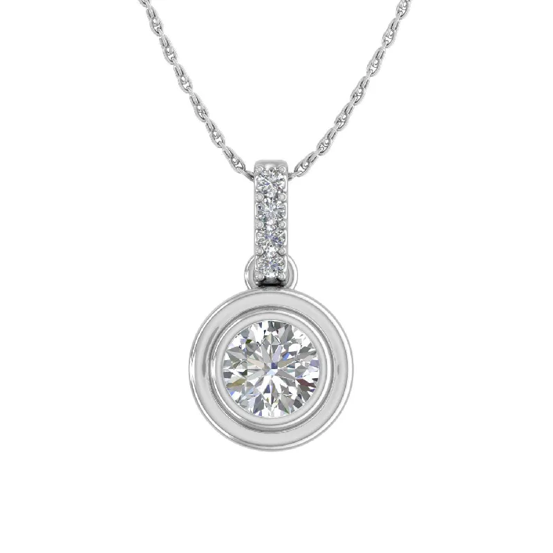 Fine drop necklaces-1/4 Carat Diamond Solitaire Pendant Necklace in Gold