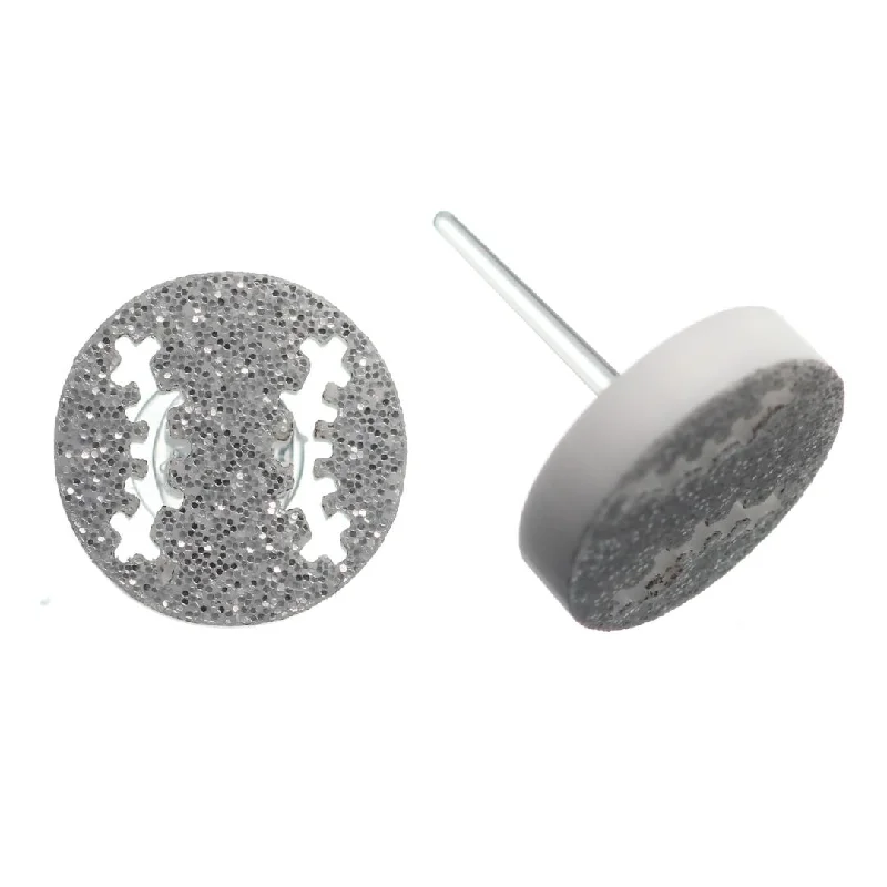 Glitter Baseball Studs Hypoallergenic Earrings for Sensitive Ears Made with Plastic Posts