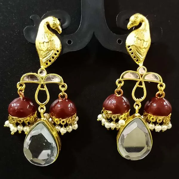 Overhand knot earrings-''EXCLUSIVE''45-50 mm Hand Crafted Kundan Earrings Sold by per Pair pack