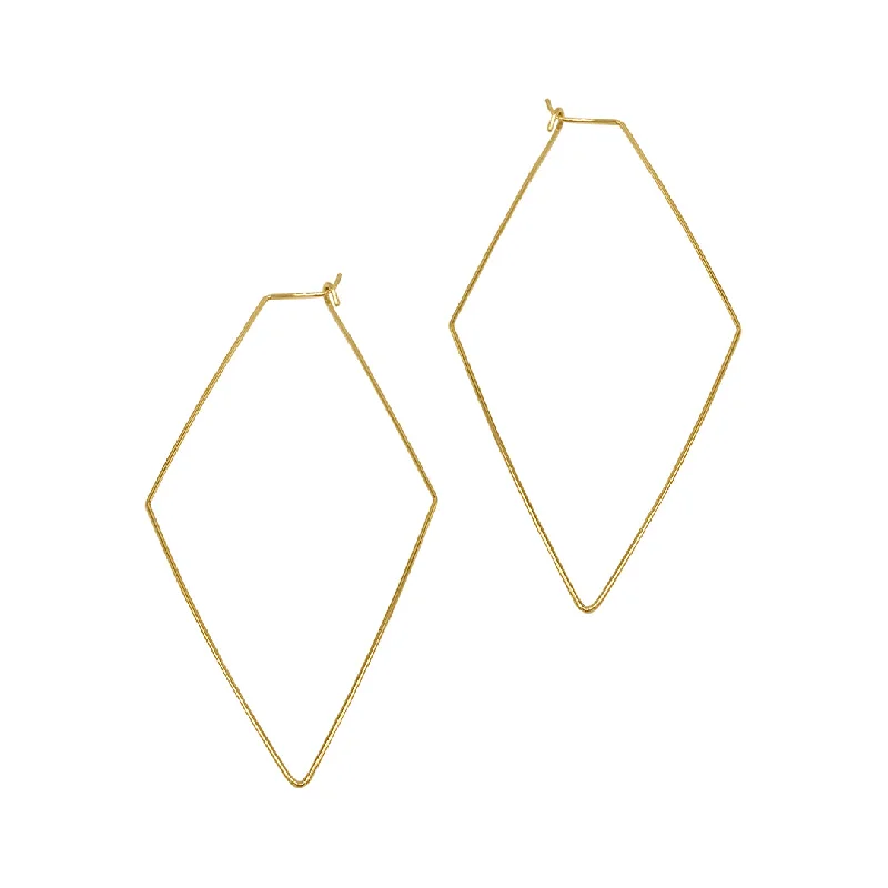 Sleek gem earrings-Tarnish Resistant 14k Gold Plated Geometric Hoop Earrings