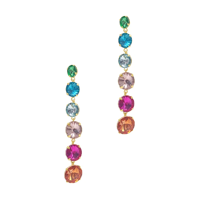 Overhand knot earrings-Multicolor Drop Earrings