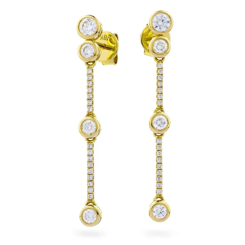 Yarn tassel earrings-DIAMOND DROP EARRING IN 18K YELLOW GOLD