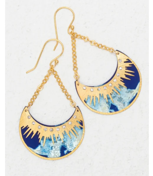 Tiered drop earrings-'Selena' Midnight Blue Drop Earrings