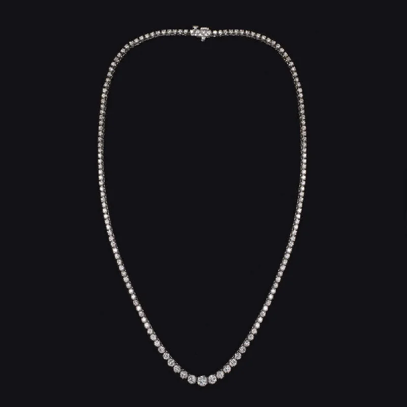 Regal diamond necklaces-5 CARAT NATURAL DIAMOND RIVIERA NECKLACE WHITE GOLD IDEAL CUT TENNIS GRADUATED