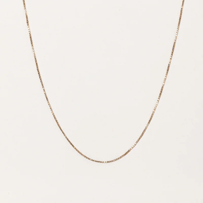 Linen braid necklaces-10k Yellow Gold Box Link Chain | 22" |