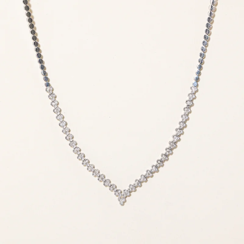 Thin silk necklaces-Illusion Set Diamond Necklace | 0.18ctw | 16" |