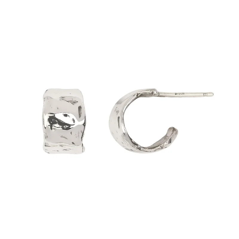 Bright gem earrings-Solid Huggie Earring