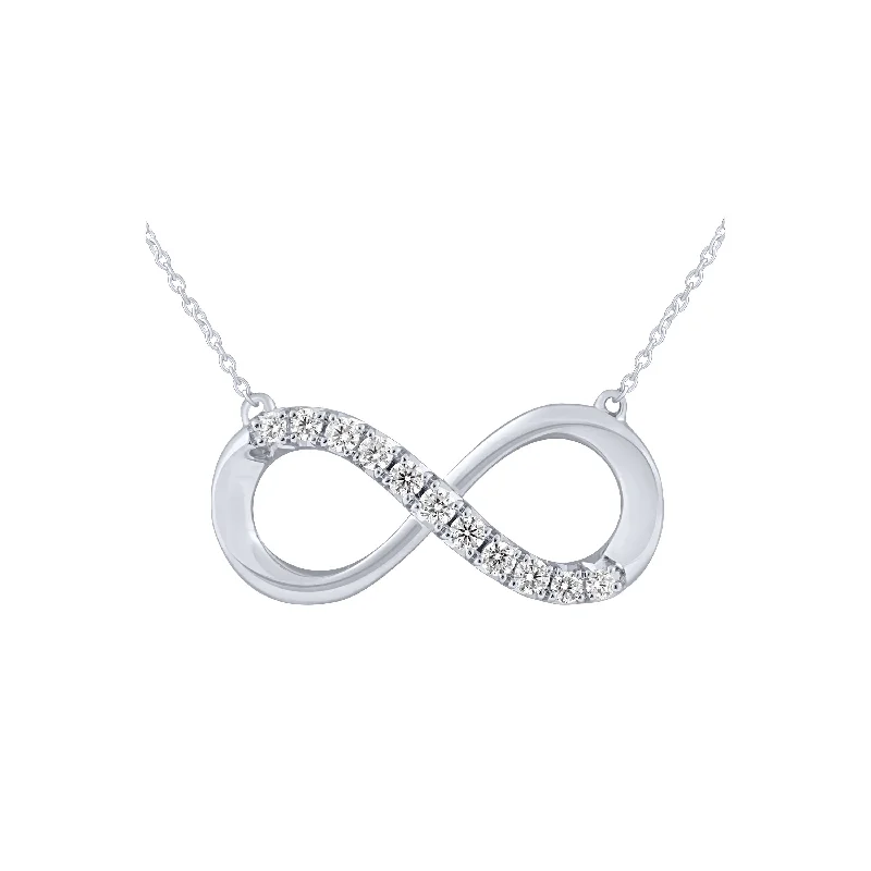 Woven knot necklaces-14K 0.25Ct Diamond Infinity Pendant