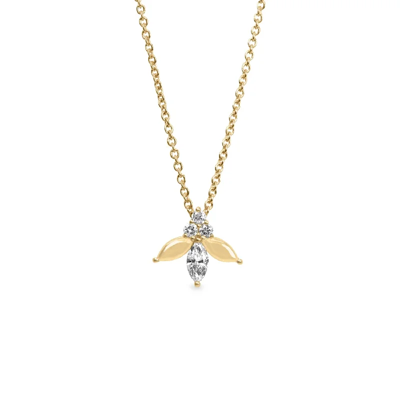 Layered chain necklaces-Jeanne Poisson Necklace Center Diamond