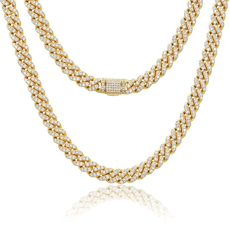 Light beaded necklaces-Moissanite Miami Cuban Chain Necklace - 8mm