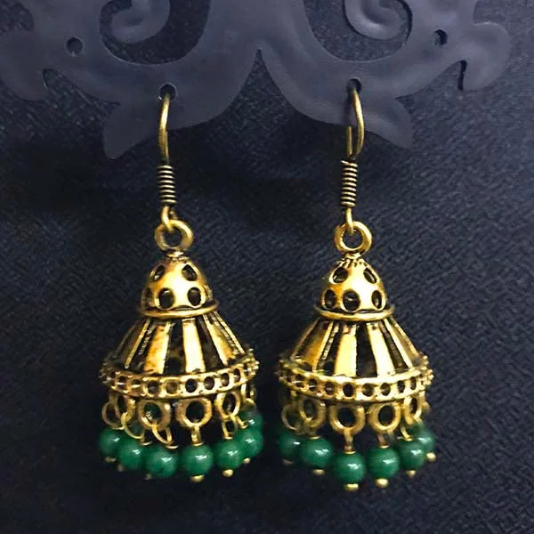 Onyx earrings-High Quality Indian Made Big Size Oxidized Jhumka Earring Sold by per Pair Pack