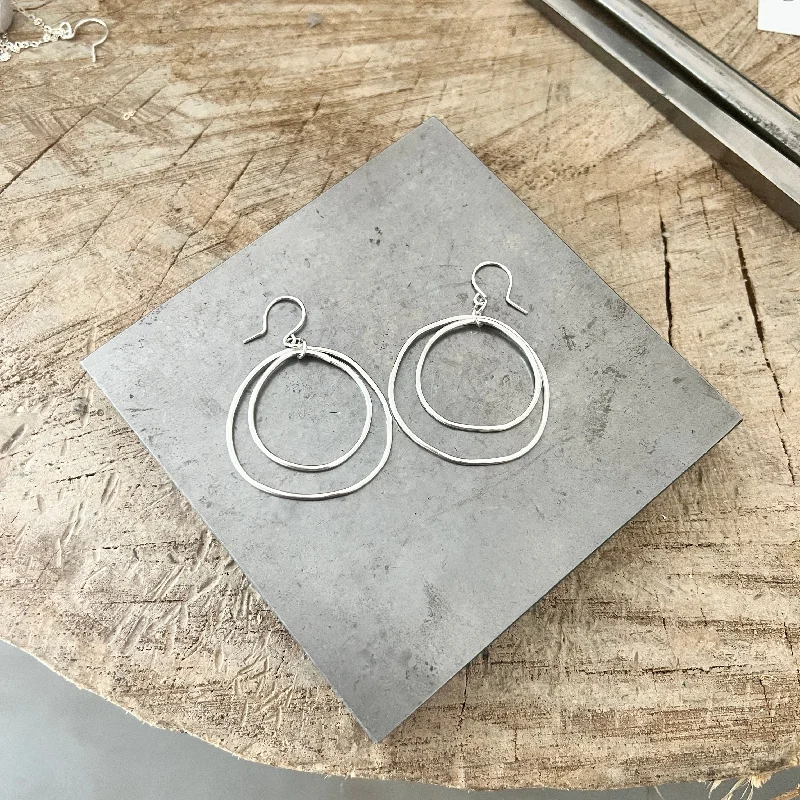 Tide drop earrings-Double Free Form earrings