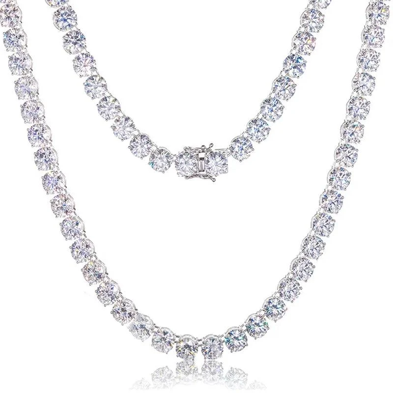 Subtle filigree necklaces-Moissanite Tennis Necklace - 10mm