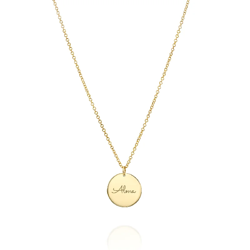 Spirit eye necklaces-Chiara Gold Necklace & Engraving