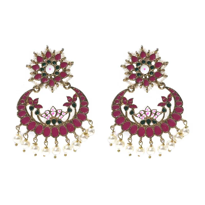 Playful pair earrings-FESTIVE COLLECTION' HANDMADE KUNDAN EARRINGS SOLD BY PER PAIR PACK' BIG SIZE 70-80 MM